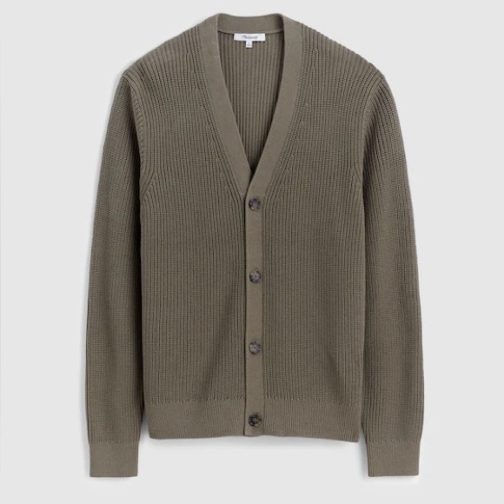 Brand new with Tags. Madewell Cotton Shaker-Stitch Cardigan. XL.